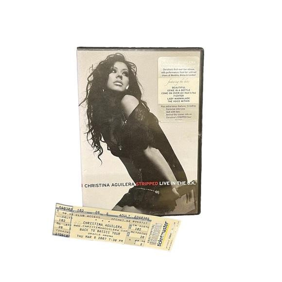Christina Aguilera Stripped Live In The U.K. Concert DVD with 2007 Ticket Stub - Picture 1 of 7